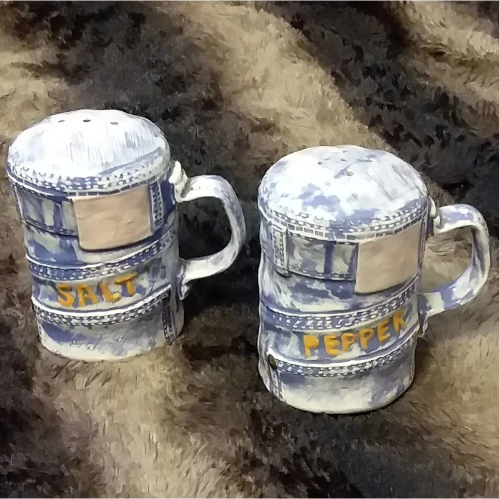 👖Acid Wash Jeans👖 Salt & Pepper Shaker Set